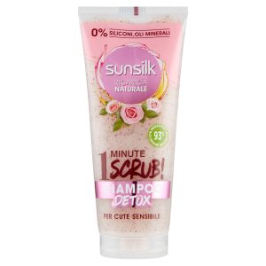 Sunsilk 1 Minute Shampoo Detox Scrub Per Cute Sensibile Con Estratti Di Rosa 200Ml