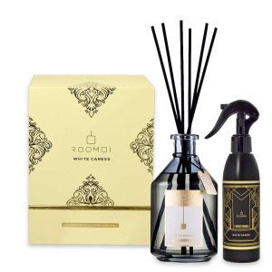 Coffret roomoi White Caress 200 ml + spray room 100ml + sticks