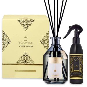 Coffret roomoi White Caress 500ml + spray 200 ml + sticks