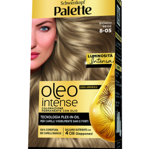 Palette Oleo Tinta 8-05 Biondo Beige Senza Ammoniaca – Tecnologia Plex In Oil – 100% Copertura Capelli Dei Bianchi