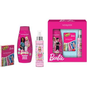 Barbie Set Bagnoschiuma 300ml, Acqua Profumata 100ml e Carte Uno