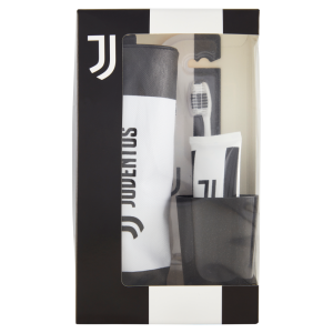Set Juventus Dentifricio alla Menta 75 ml, Spazzolino Medio, Bicchiere, Fan Bag