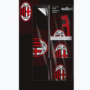 Set Milan Dentifricio Menta 75 Ml, Bicchiere, Spazzolino Setole Medie, Fan Bag