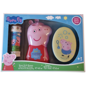 Peppa Pig Cofanetto Shower Gel & Shampoo 2D 400 Ml + Sponge + Bubbles