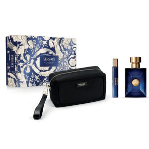 Versace Cofanetto Dylan Blue Pour Homme Eau de Toilette 100ml con Travel Spray 10ml e Pochette
