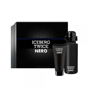 Iceberg Twice Nero Set Regalo Uomo Profumo Edt 125ml Spray e Gel Doccia 100ml