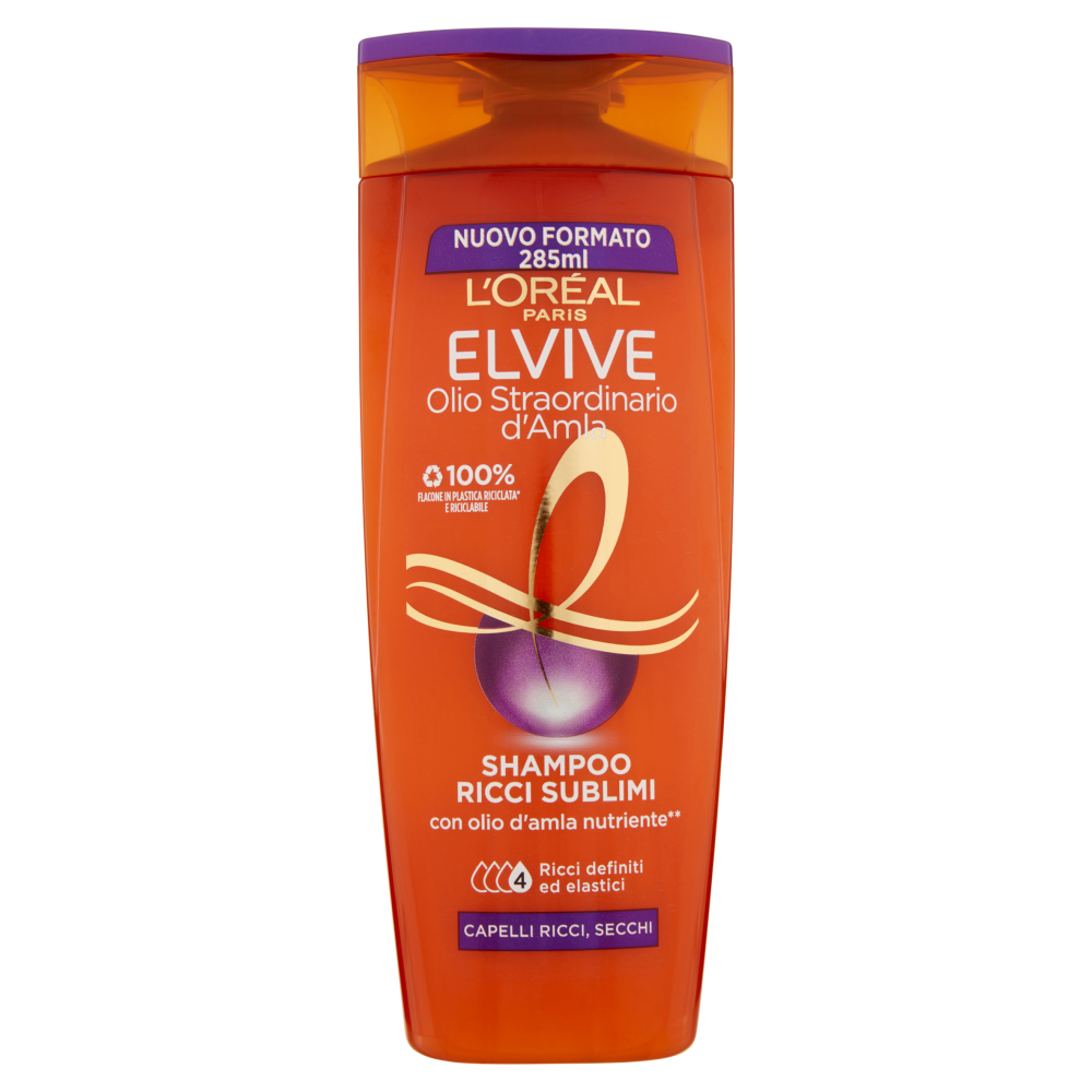 L'Oréal Paris Shampoo Elvive Olio Straordinario Ricci Sublimi, Per Capelli Ricci e Secchi, 285 ml