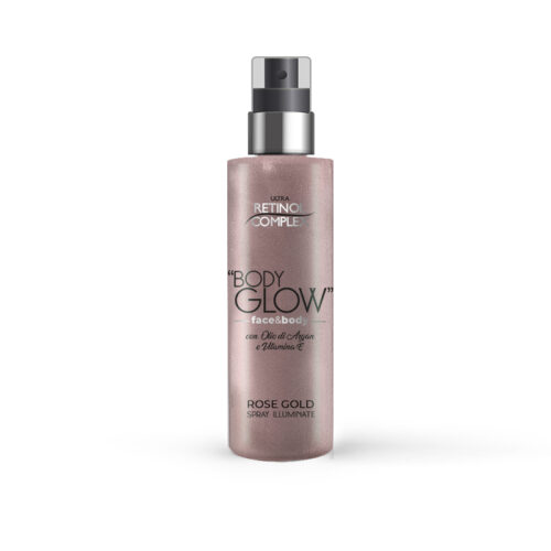 Retinol Complex Body Glow – Spray illuminante con particelle di oro rosa, 200 ml