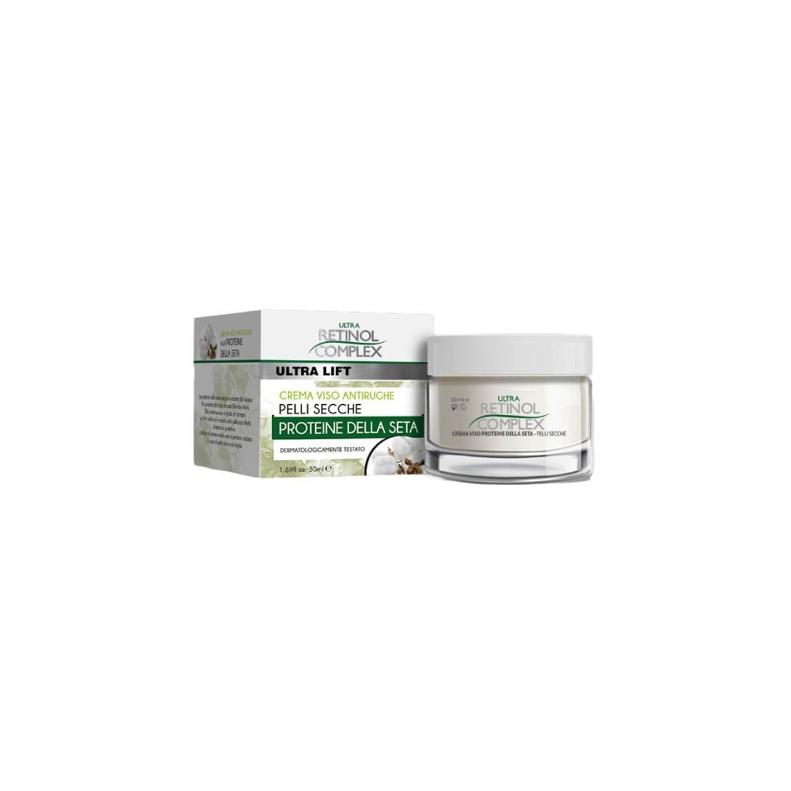 Retinol Complex Crema Viso Proteine della Seta pelli Secche 50ml