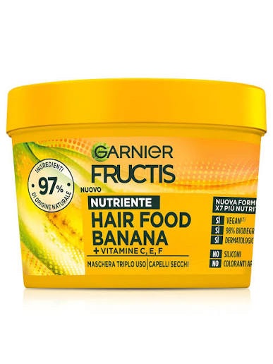 FRUCTIS HAIR FOOD Banana Maschera triplo uso nutriente 390ml