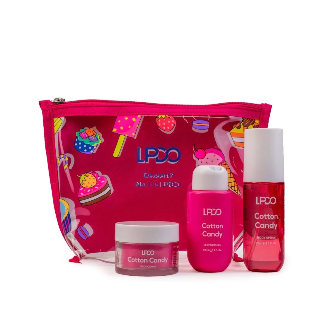 LPDO Summer Kit Cotton Candy Body Spray 90ml con Shower Gel 90ml e Body Cream 50ml