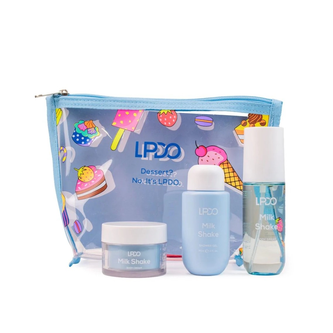 LPDO Summer Kit Milk Shake Body Spray 90ml con Shower Gel 90ml e Body Cream 50ml